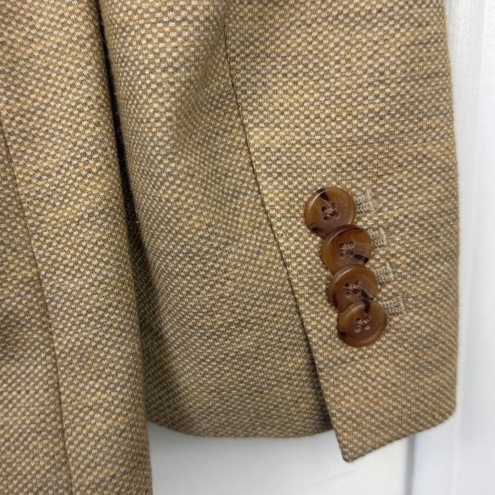 Banana Republic Summer Blazer Mens 38S Rayon Sport Coat Suit Jacket Tan Weave - Picture 3 of 14